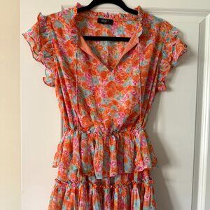 RESET Pink Ruffle Dress, Size S